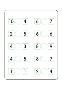 大小比较:1-10(6)