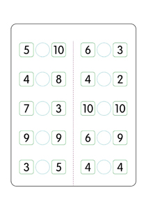 大小比较:1-10(7)