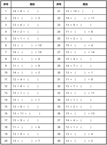 数字分解:11-15