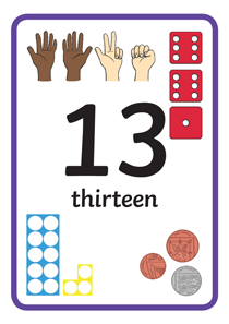 认识数字:13