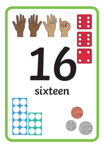 认识数字:16