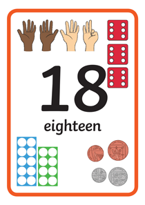 认识数字:18