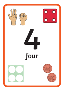认识数字:4