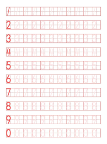 数字描红:0-9