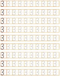 数字描红:3